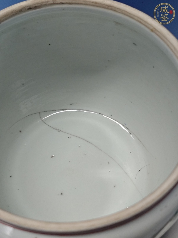 古玩陶瓷鶴鹿同春河清海晏粉彩四系粥罐真品鑒賞圖