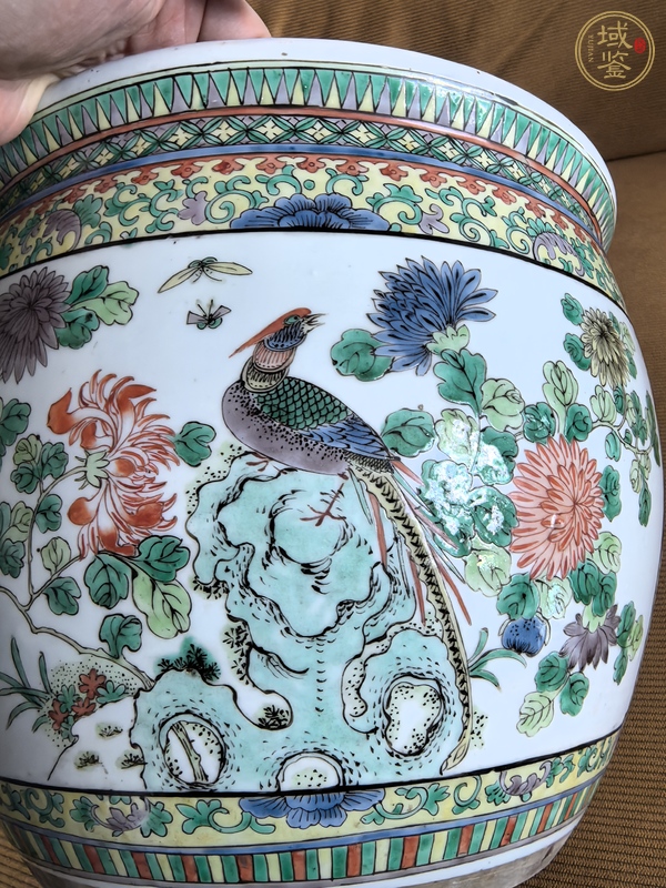 古玩陶瓷五彩卷缸真品鑒賞圖