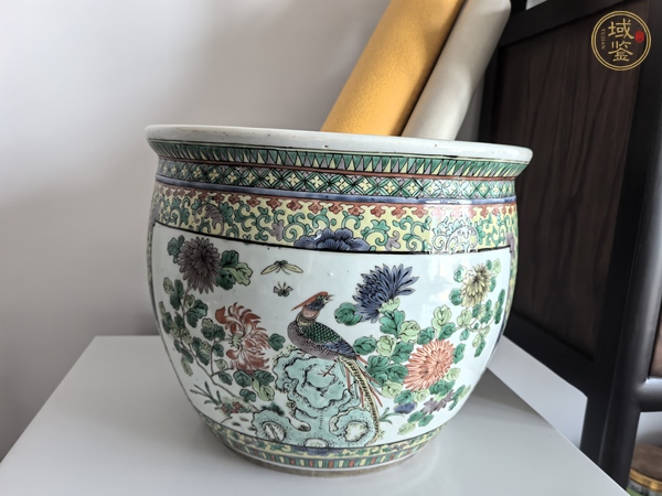 古玩陶瓷五彩卷缸真品鑒賞圖