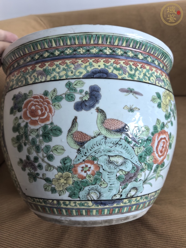 古玩陶瓷五彩卷缸真品鑒賞圖