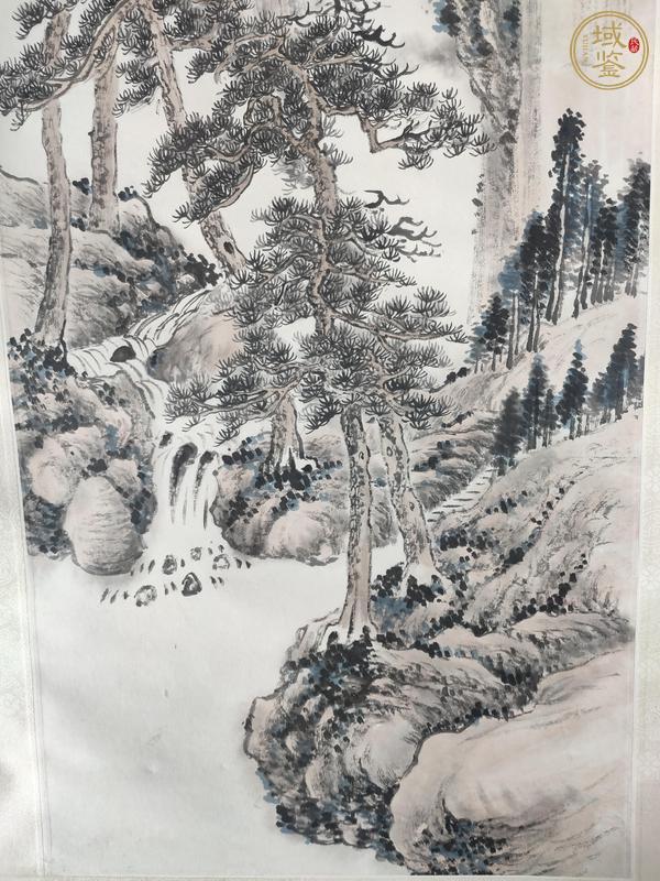 古玩字畫南山松柏圖真品鑒賞圖