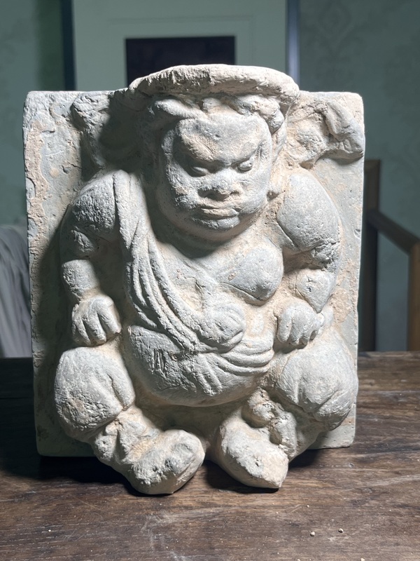 古玩陶瓷元代力士磚雕拍賣，當(dāng)前價(jià)格1800元