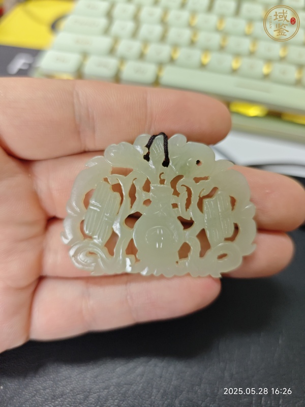 古玩玉器青白玉佩真品鑒賞圖
