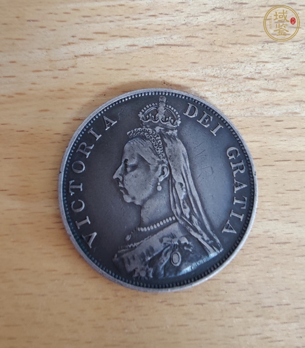 古玩1888年英國維多利亞雙弗洛林大銀幣真品鑒賞圖