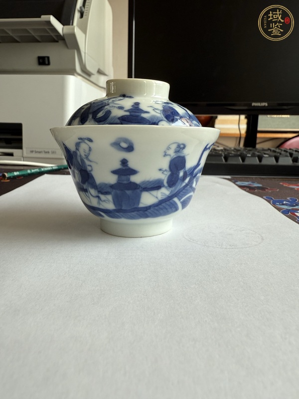古玩陶瓷青花蓋碗真品鑒賞圖