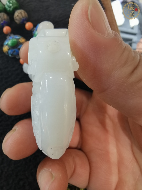 古玩玉器現(xiàn)代青海料壽字鎖真品鑒賞圖