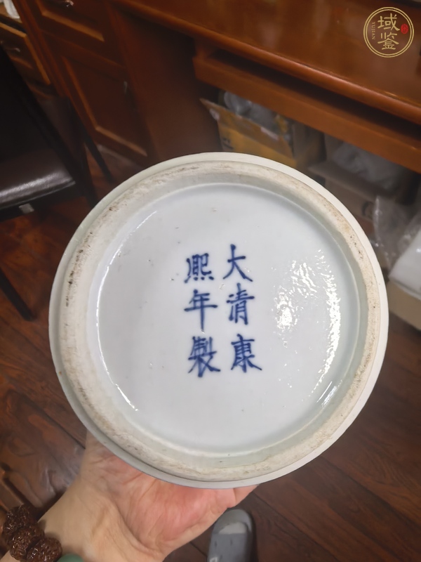 古玩陶瓷五彩人物故事紋花觚真品鑒賞圖