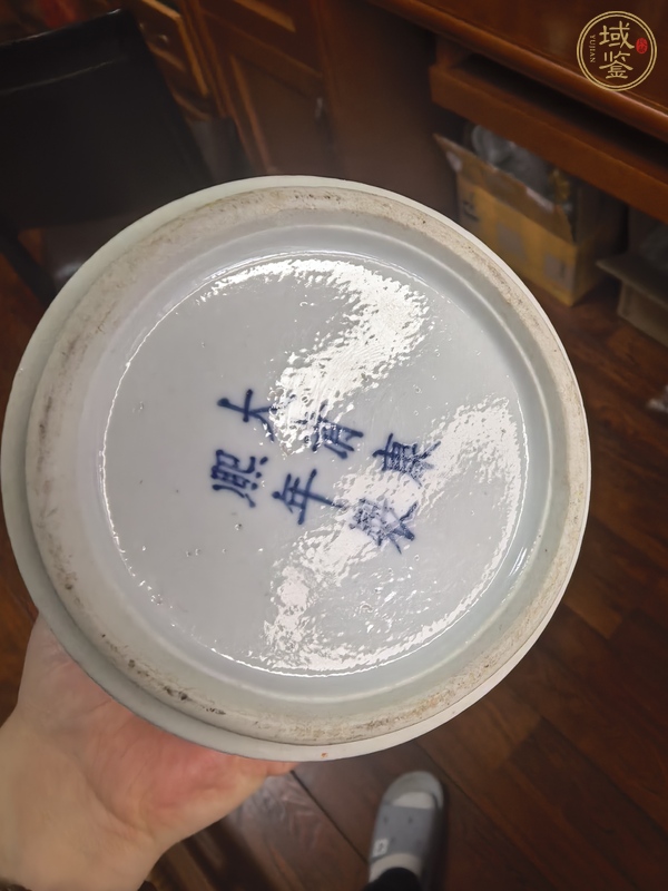 古玩陶瓷五彩人物故事紋花觚真品鑒賞圖