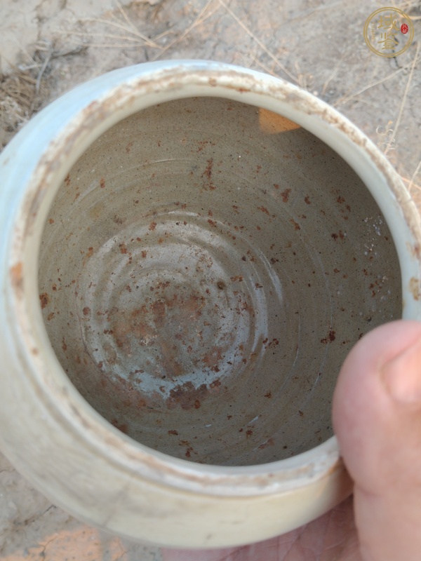 古玩陶瓷白釉褐彩罐真品鑒賞圖