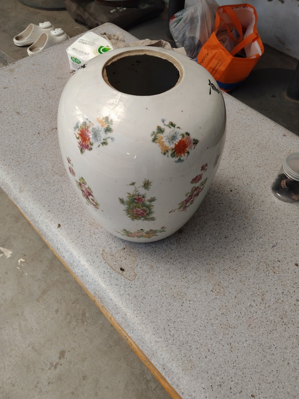 古玩陶瓷粉彩花卉紋冬瓜罐拍賣，當前價格999元