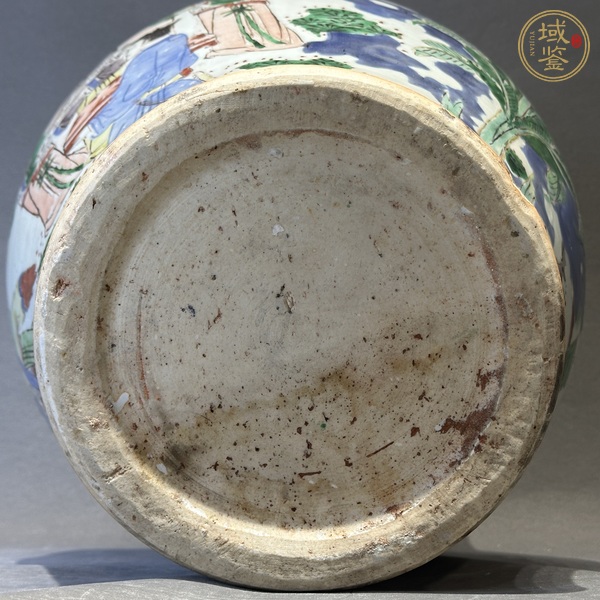 古玩陶瓷清順治 青花五彩人物紋將軍罐真品鑒賞圖