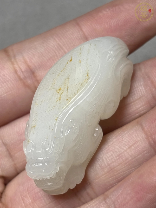 古玩玉器和田玉雕“貔貅”把件真品鑒賞圖