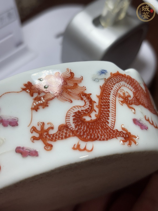 古玩陶瓷粉彩龍鳳紋香缸真品鑒賞圖