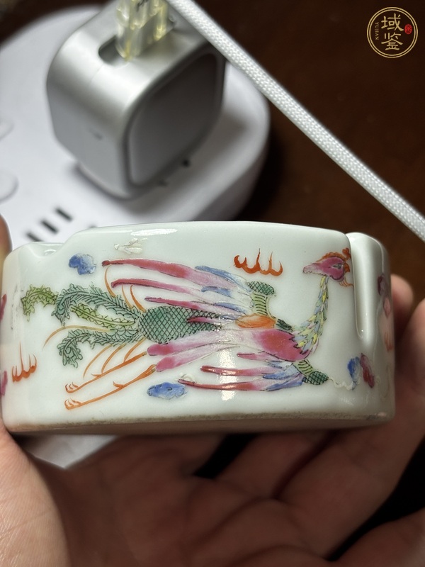 古玩陶瓷粉彩龍鳳紋香缸真品鑒賞圖