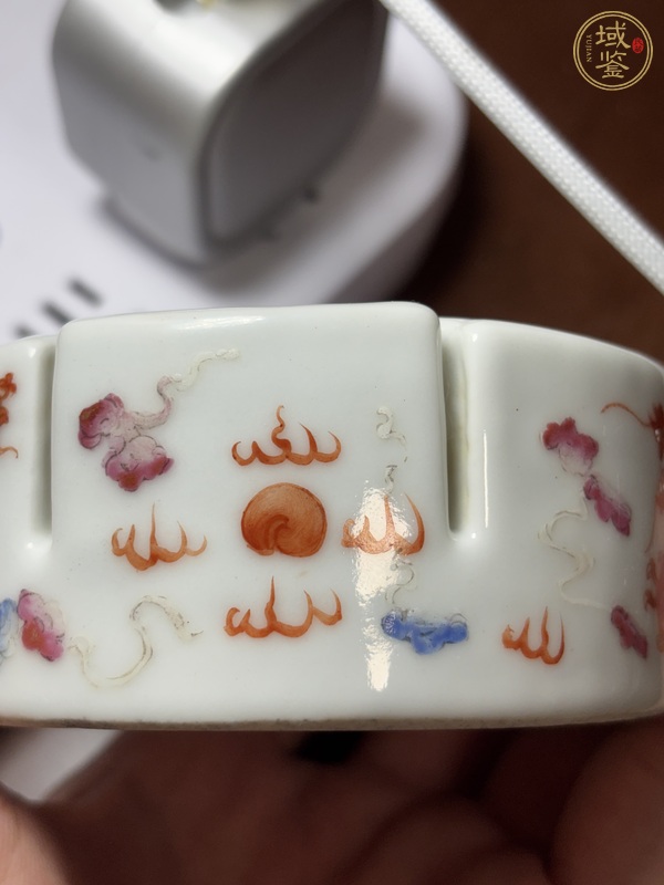 古玩陶瓷粉彩龍鳳紋香缸真品鑒賞圖