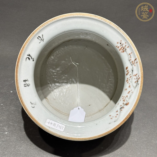 古玩陶瓷淺絳花鳥紋缸真品鑒賞圖