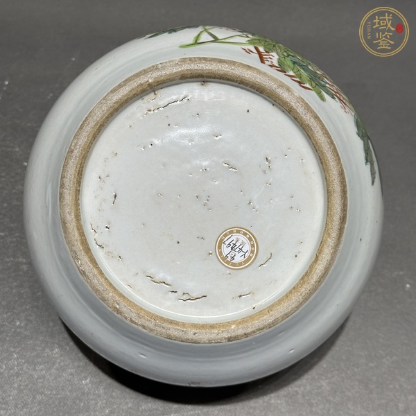古玩陶瓷淺絳花鳥紋缸真品鑒賞圖