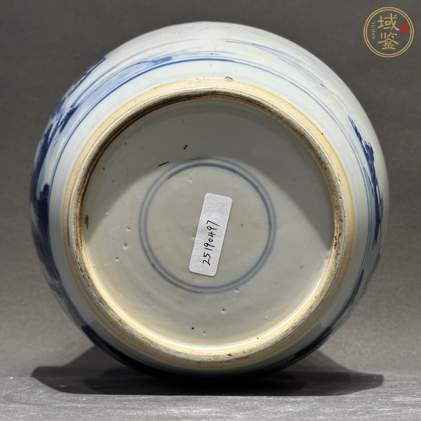 古玩陶瓷青花山水紋罐真品鑒賞圖