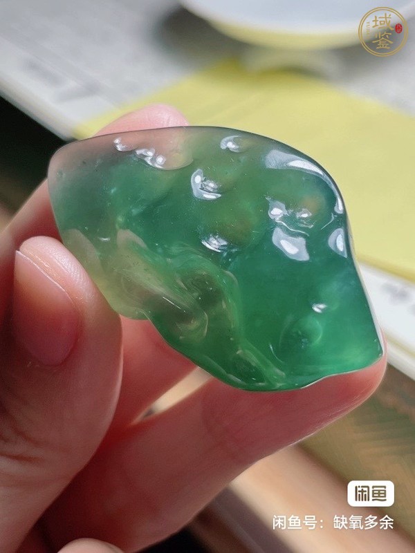 古玩玉器非洲翠(獨(dú)龍玉)隨形掛件真品鑒賞圖