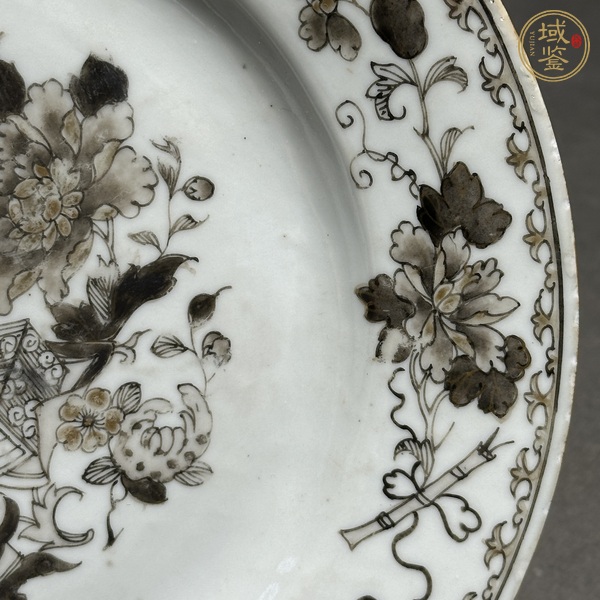 古玩陶瓷墨彩粉彩盤真品鑒賞圖