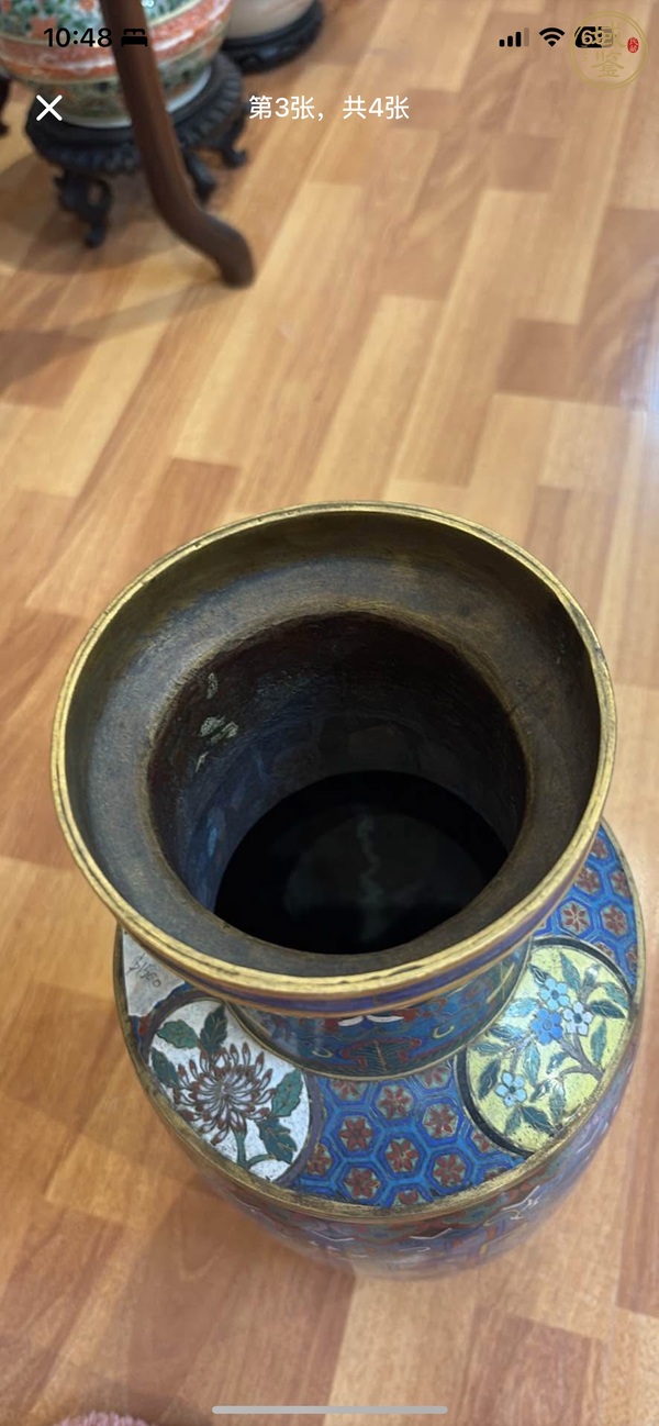 古玩銅器景泰藍瓶真品鑒賞圖