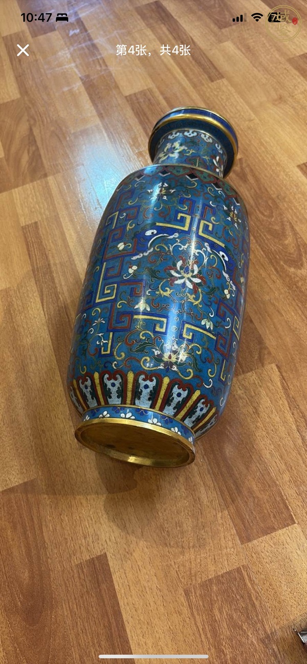 古玩銅器景泰藍瓶真品鑒賞圖