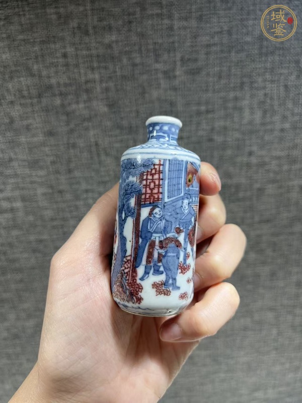古玩陶瓷青花釉里紅鼻煙壺真品鑒賞圖