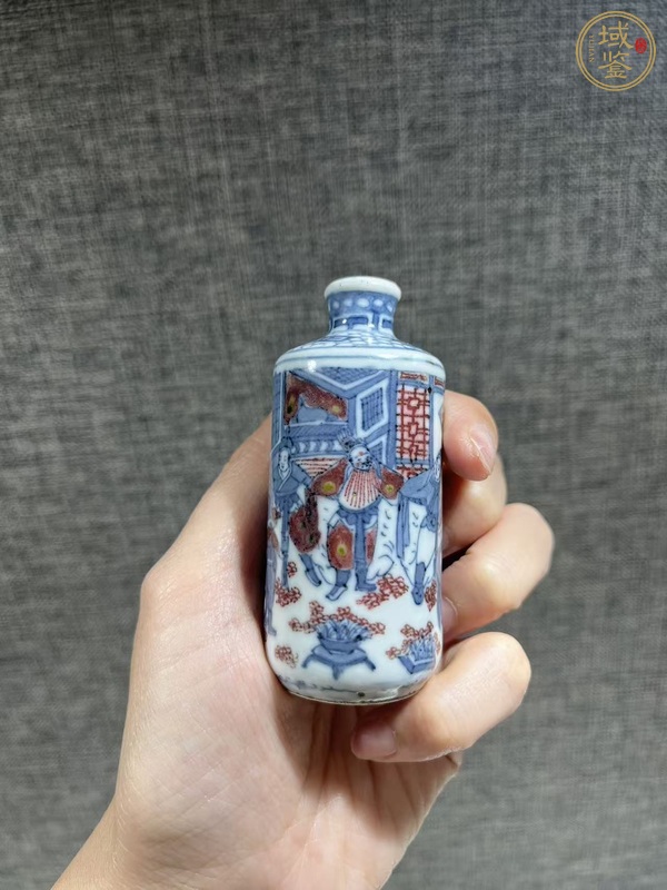 古玩陶瓷青花釉里紅鼻煙壺真品鑒賞圖