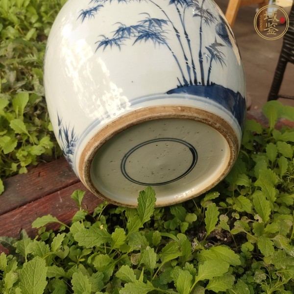 古玩陶瓷歲寒三友松竹梅青花罐真品鑒賞圖