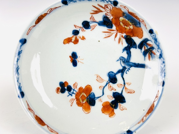 古玩陶瓷清早期·青花礬紅描金花鳥杯碟拍賣，當前價格198元