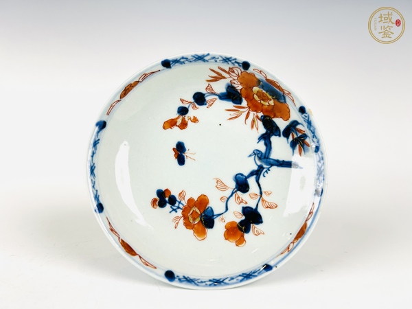 古玩清早期·青花礬紅描金花鳥杯碟真品鑒賞圖