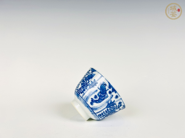 古玩陶瓷清光緒·青花魚藻紋杯真品鑒賞圖