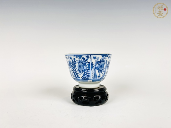 古玩陶瓷清光緒·青花魚藻紋杯真品鑒賞圖