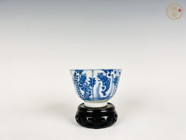 古玩清光緒·青花魚藻紋杯真品鑒賞圖