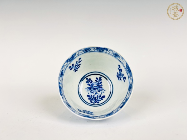 古玩陶瓷清光緒·青花魚藻紋杯真品鑒賞圖