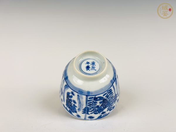 古玩陶瓷清光緒·青花魚藻紋杯真品鑒賞圖