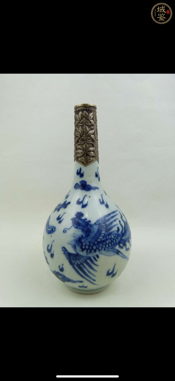 古玩鳳紋青花錐把瓶真品鑒賞圖
