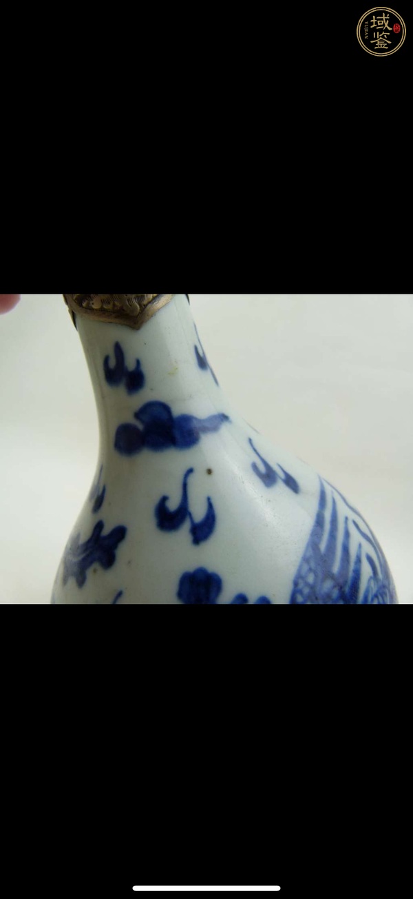 古玩陶瓷鳳紋青花錐把瓶真品鑒賞圖