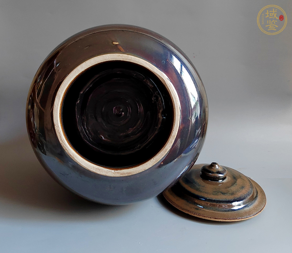 古玩陶瓷烏金釉蓋罐真品鑒賞圖