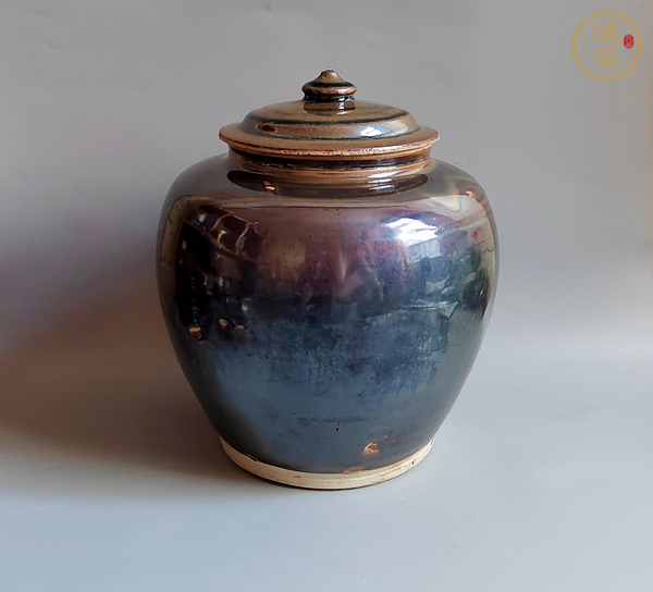 古玩陶瓷烏金釉蓋罐真品鑒賞圖