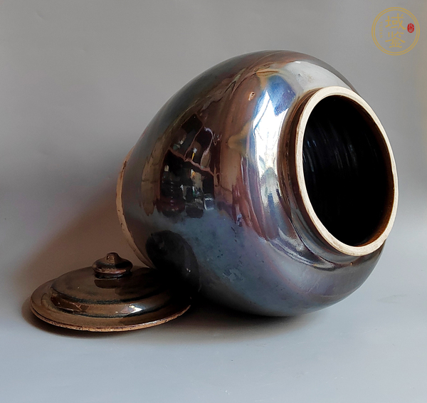 古玩陶瓷烏金釉蓋罐真品鑒賞圖