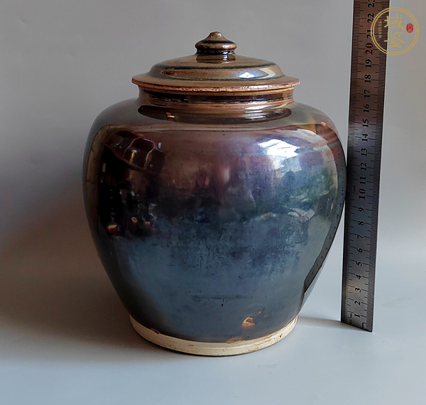 古玩陶瓷烏金釉蓋罐真品鑒賞圖