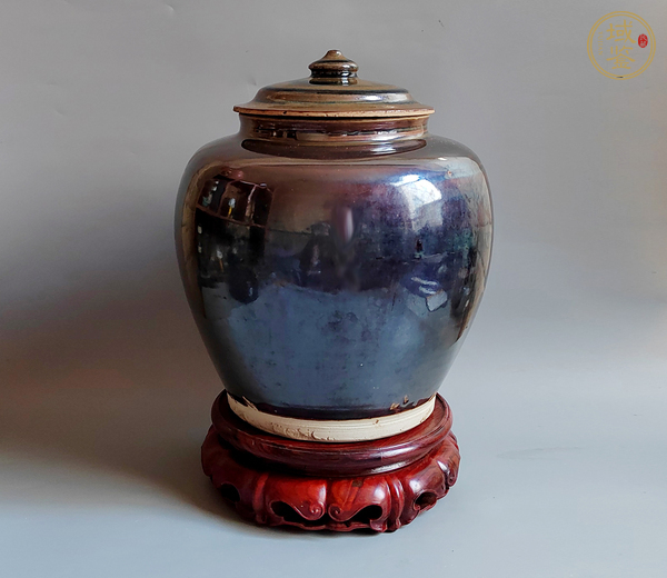 古玩陶瓷烏金釉蓋罐真品鑒賞圖