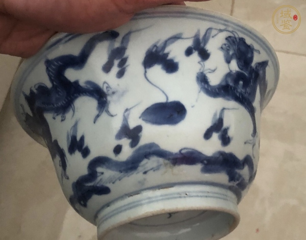 古玩陶瓷青花龍紋撇口碗真品鑒賞圖