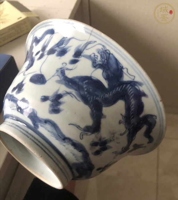 古玩陶瓷青花龍紋撇口碗真品鑒賞圖