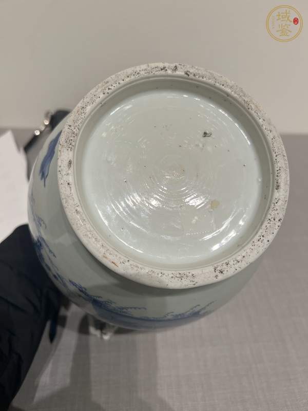 古玩陶瓷博古圖青花蓮子罐真品鑒賞圖
