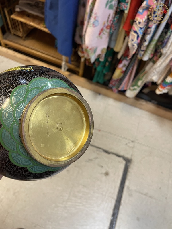 古玩銅器景泰藍花瓶真品鑒賞圖