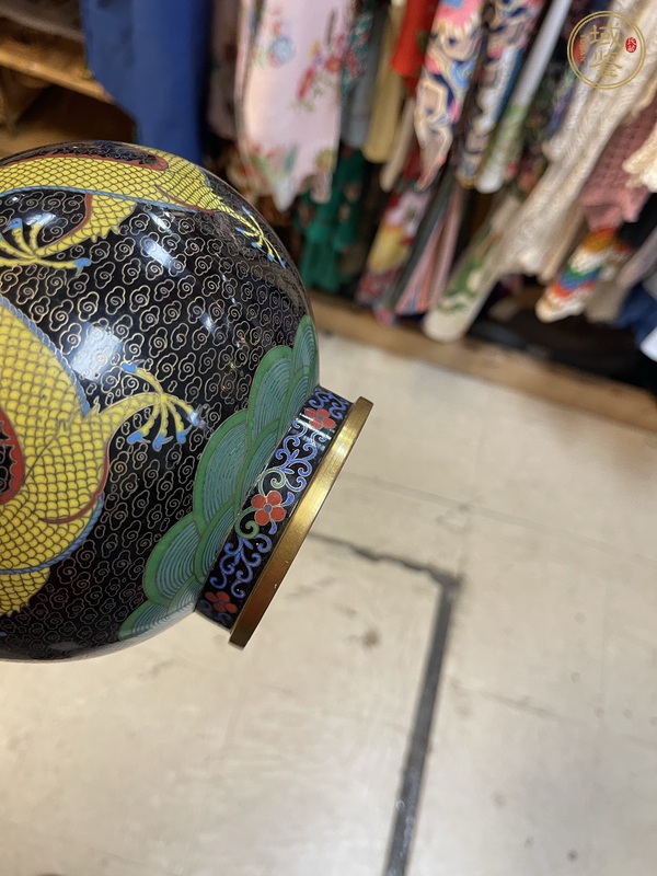 古玩銅器景泰藍花瓶真品鑒賞圖