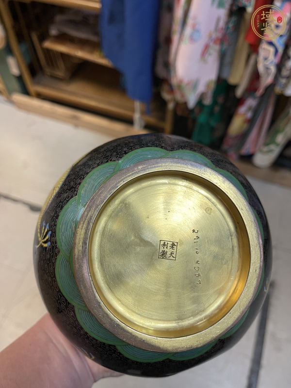 古玩銅器景泰藍花瓶真品鑒賞圖