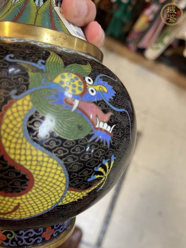 古玩銅器景泰藍花瓶真品鑒賞圖